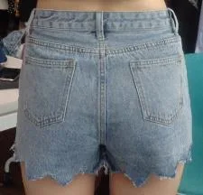 Women Shorts MID-Blue Denim of Non-Stretch Quality