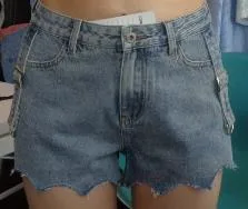 Women Shorts MID-Blue Denim of Non-Stretch Quality