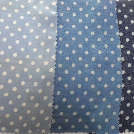 Tela vaquera tejida con estampado de sarga para ropa de mujer